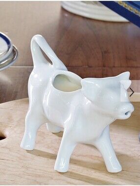 Apilco PorcelainWhite Ceramic Cow Creamer Made In France